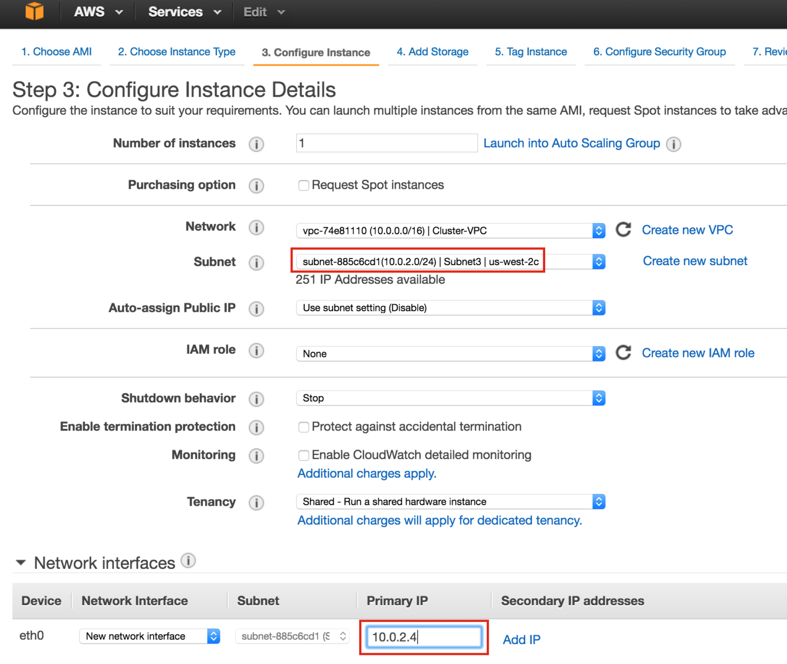 Configuration type. Amazon us-West-2. Виды ransharing.