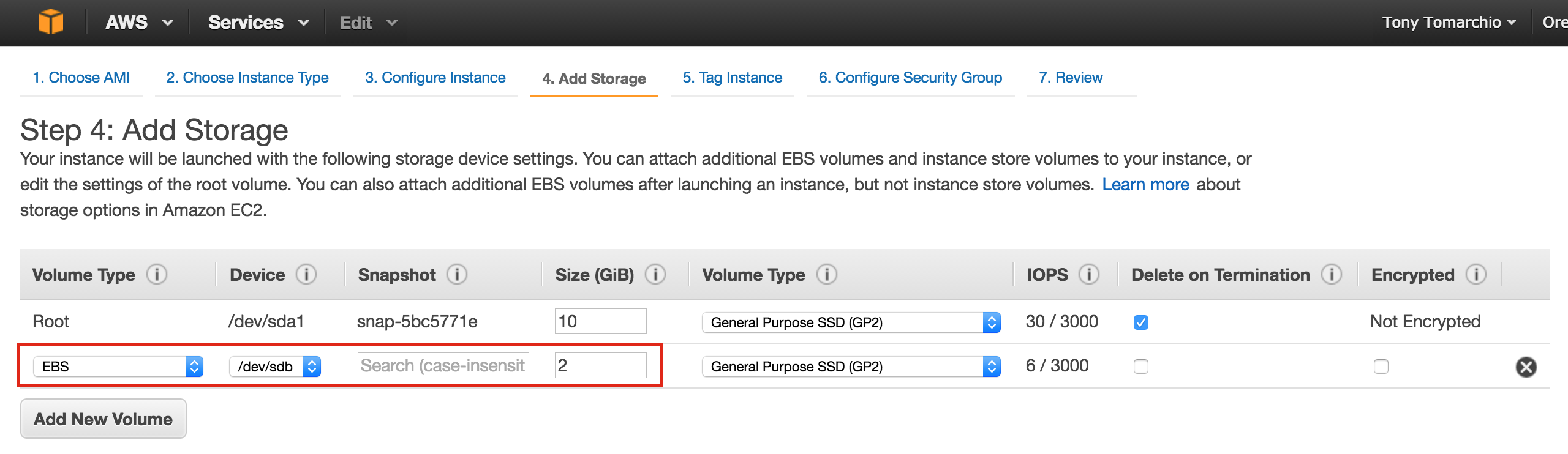 Amazon ec2 instance Store. Amazon EBS Amazon ec2 instance Store. Not encrypted. Additional attachment "the other".