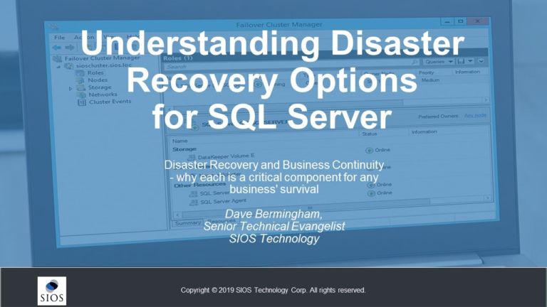 Webinar: Understanding Disaster Recovery Options for SQL Server