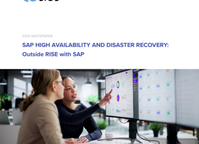 Cover of the SIOS white paper on SAP high availability and disaster recovery outside RISE with SAP.